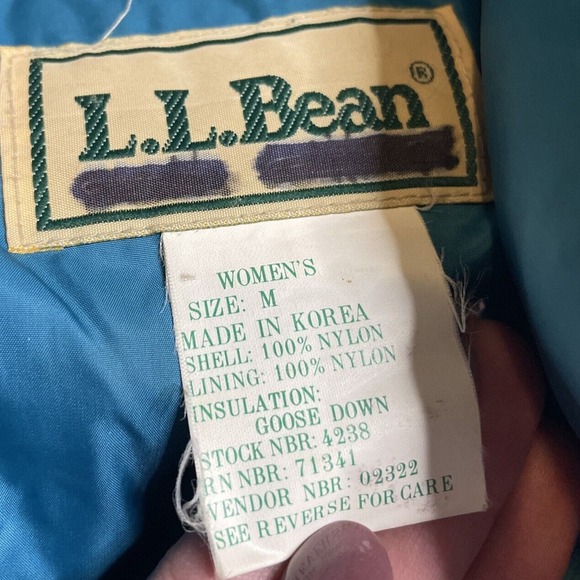L.L. Bean 80s 90s Goose Down Puffer Vest Teal Blue Womens Medium Pockets Snap Up - Picture 6 of 7